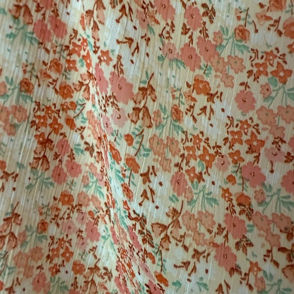 Zara Floral Print Lined Mini Slip Dress | Size M Peach Pink Summer Sundress - Picture 16 of 16